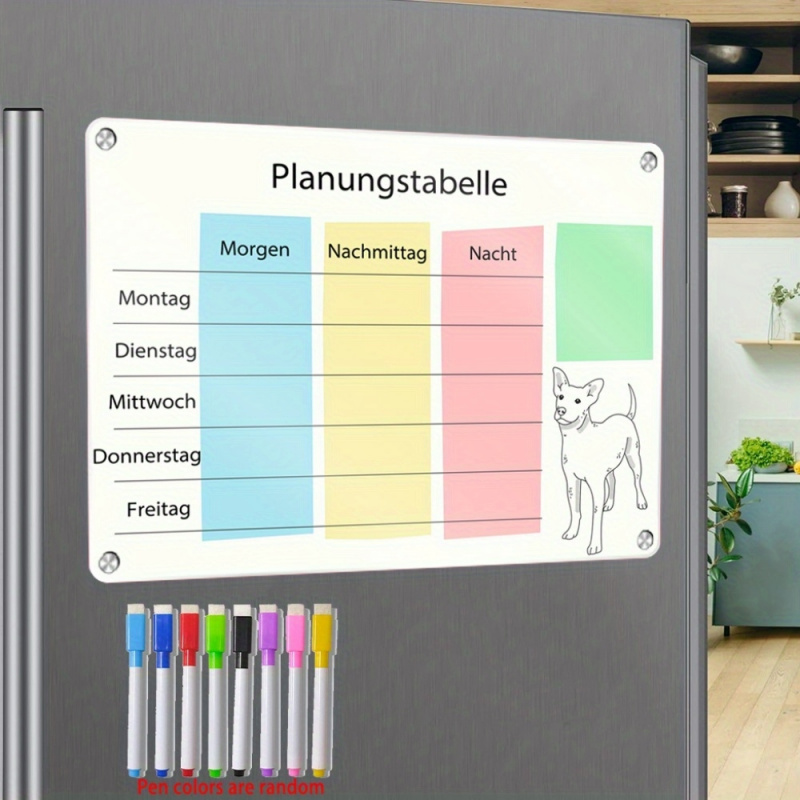 Magnetic Whiteboard Calendar - Set Kalender Magnetik Jerman A3, Kalender