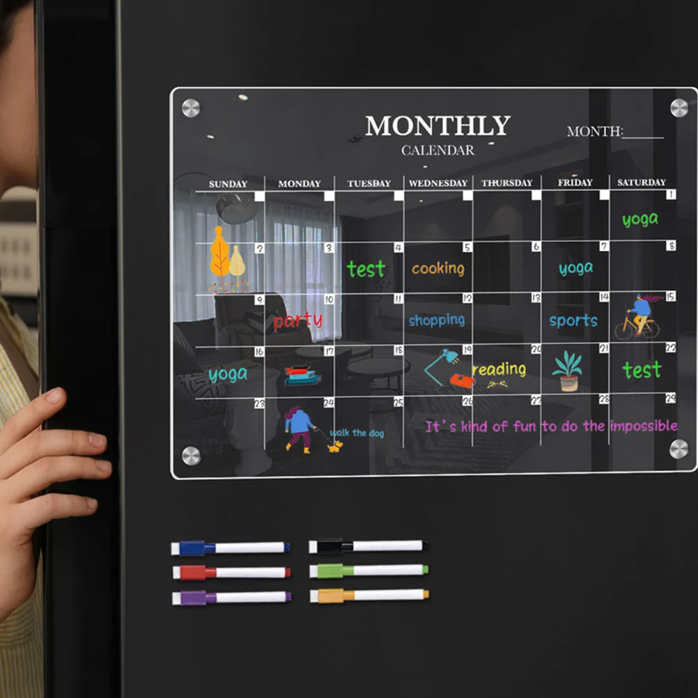 Magnetic Whiteboard Calendar - Papan Kulkas Magnetik Papan Penghapus Kering