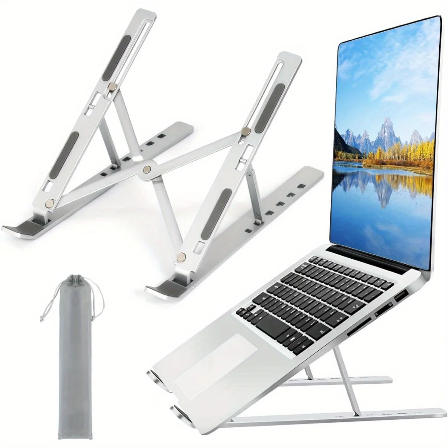 Adjustable Laptop Table - Dudukan Laptop aluminium dapat diatur-6 tingkat