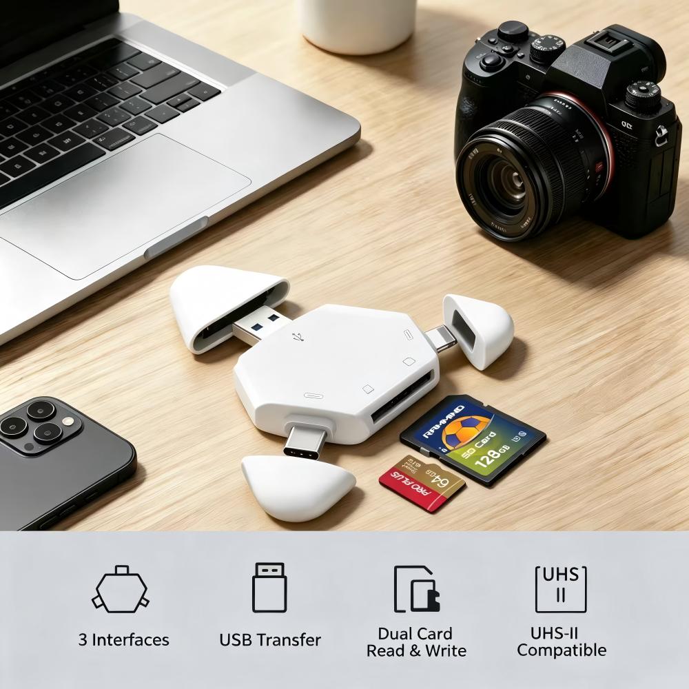 Adjustable Laptop Table - Pembaca Kartu Memori 3 In 1