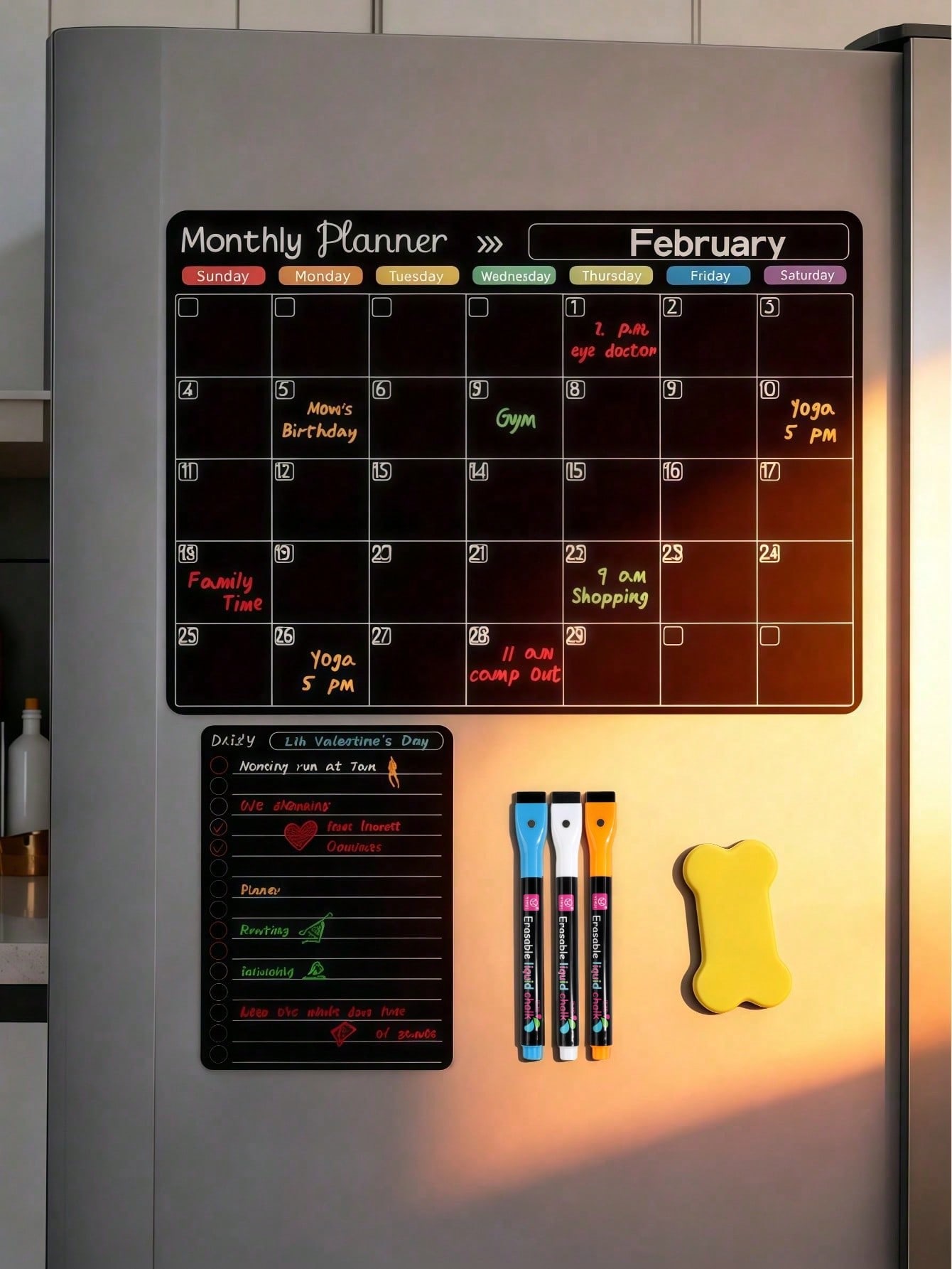 Magnetic Whiteboard Calendar - Kalender Kulkas Magnetik yang Dapat Dihapus,