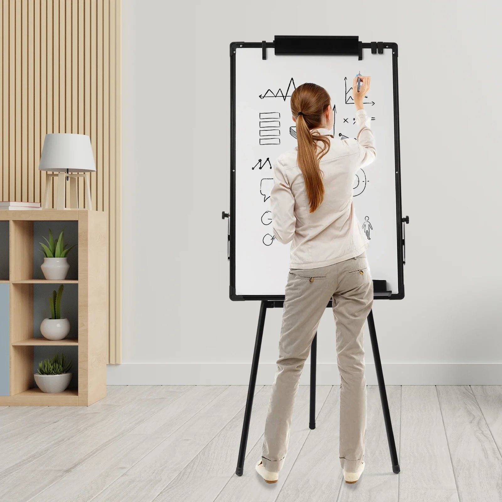 Whiteboard Easel Tripod - Papan Tulis Berdiri, 36 X 24