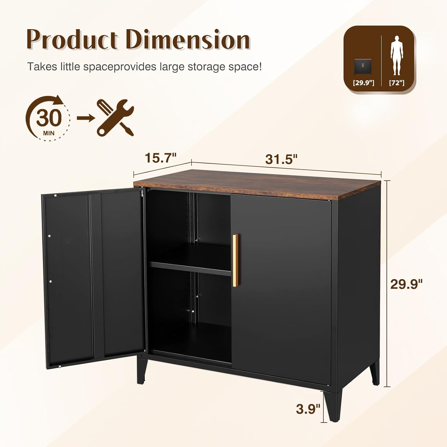 Lemari Penyimpanan Logam denga - Office Furniture Credenza ulasan dan harga