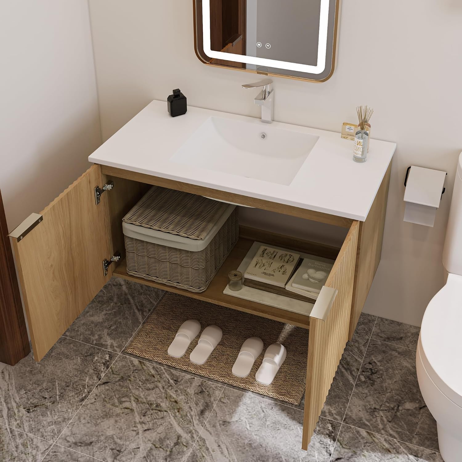 Rak Kabinet Kamar Mandi Modern - Wall Organizer Pocket ulasan dan harga