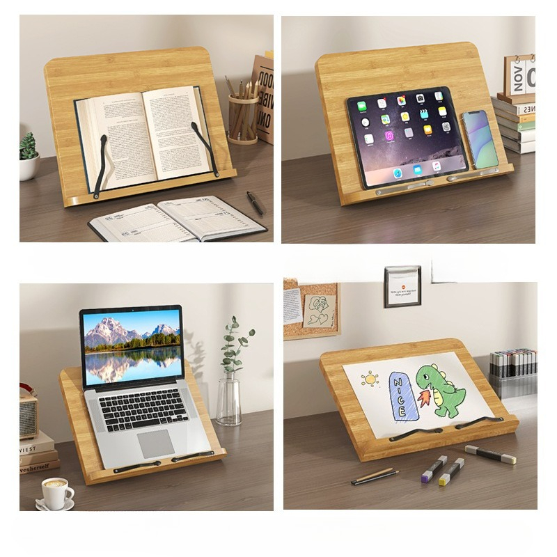 Penyangga Buku Kayu, Penyangga - Adjustable Laptop Table ulasan dan harga
