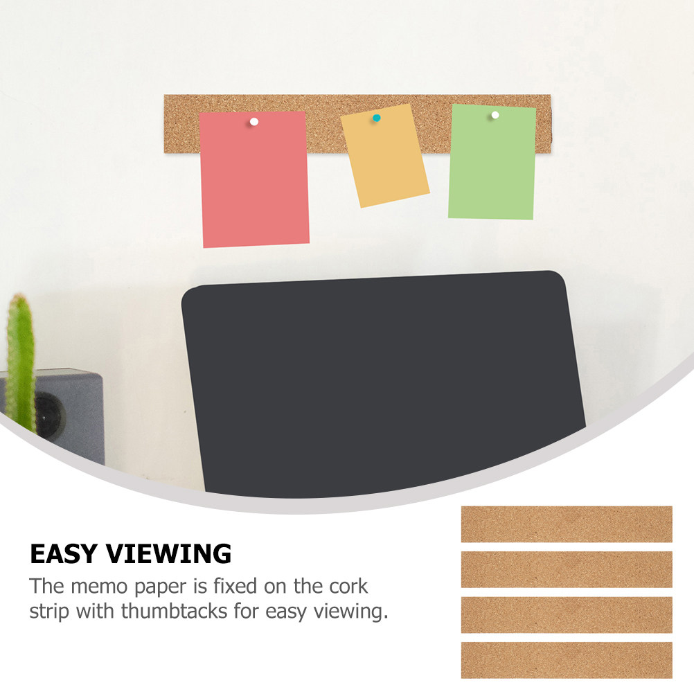 4Pcs Strip Dinding Gabus Cokla - Bulletin Board Cork ulasan dan harga