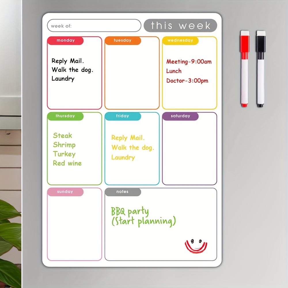 Perencana Mingguan Magnetik A4 - Magnetic Whiteboard Calendar ulasan dan harga