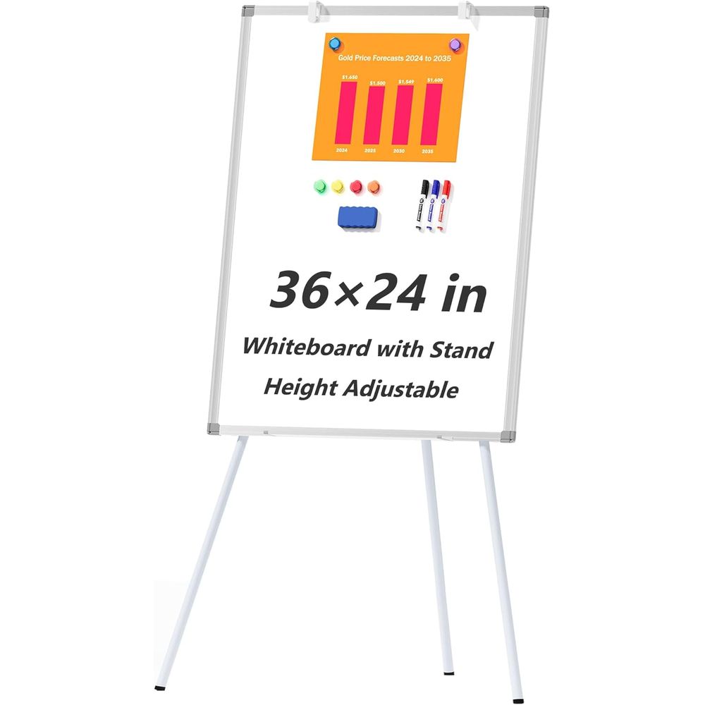 Papan Tulis Putih Besar dengan - Whiteboard Easel Tripod ulasan dan harga