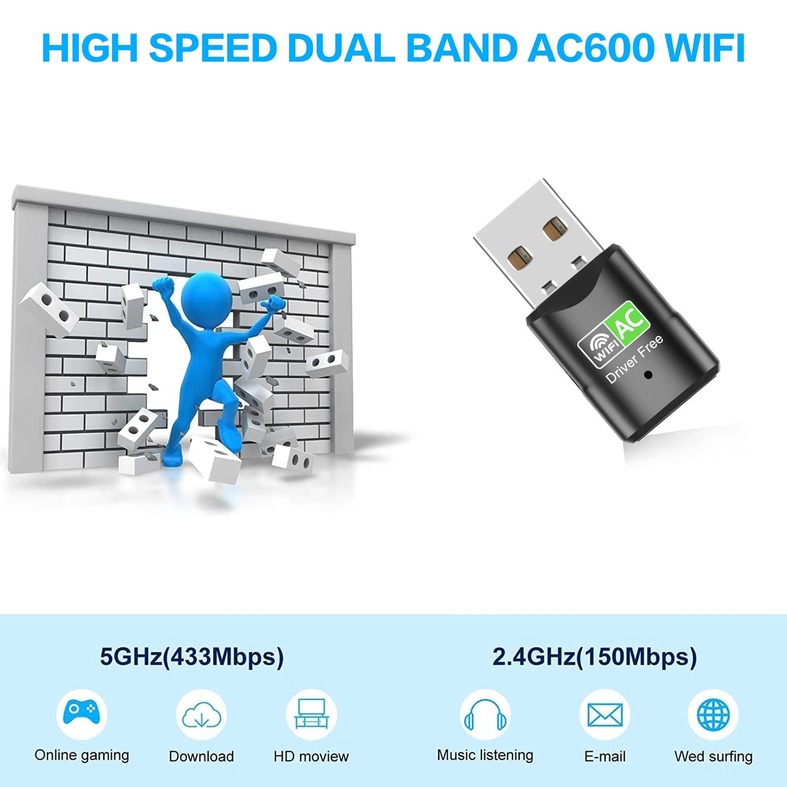 Adaptor WiFi USB AC600, Dongle - Adjustable Laptop Table ulasan dan harga